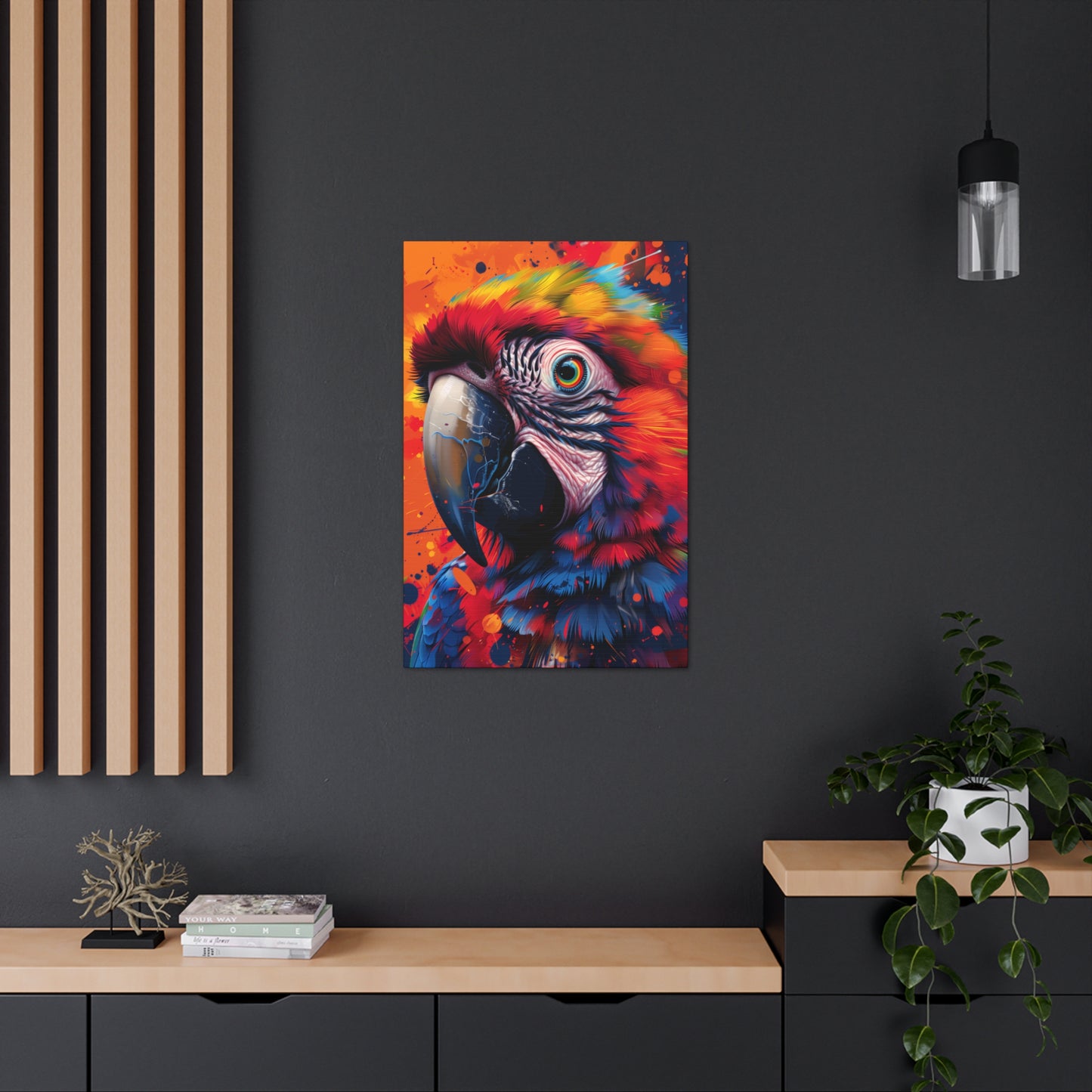 Macaw Parrot - Digital Illustration Canvas Gallery Wraps