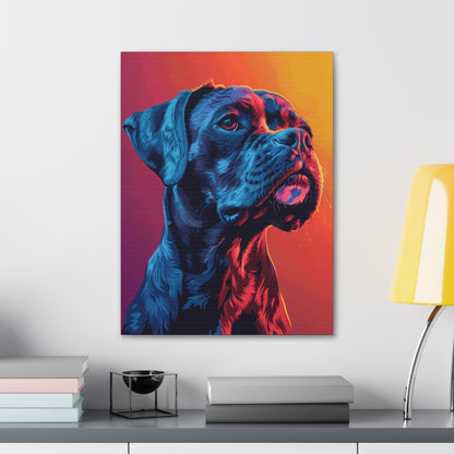 American Pit Bull Terrier Dog - Abstract Illustration Canvas Gallery Wraps