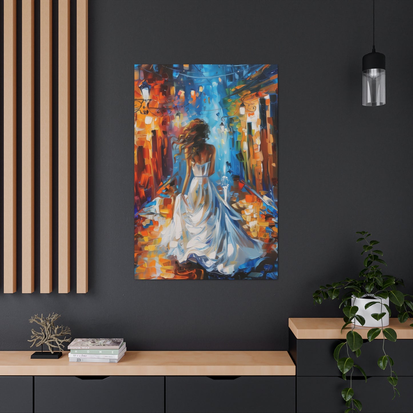 Bride in the Street - Leonid Afremov Style Digital Print Canvas Gallery Wraps