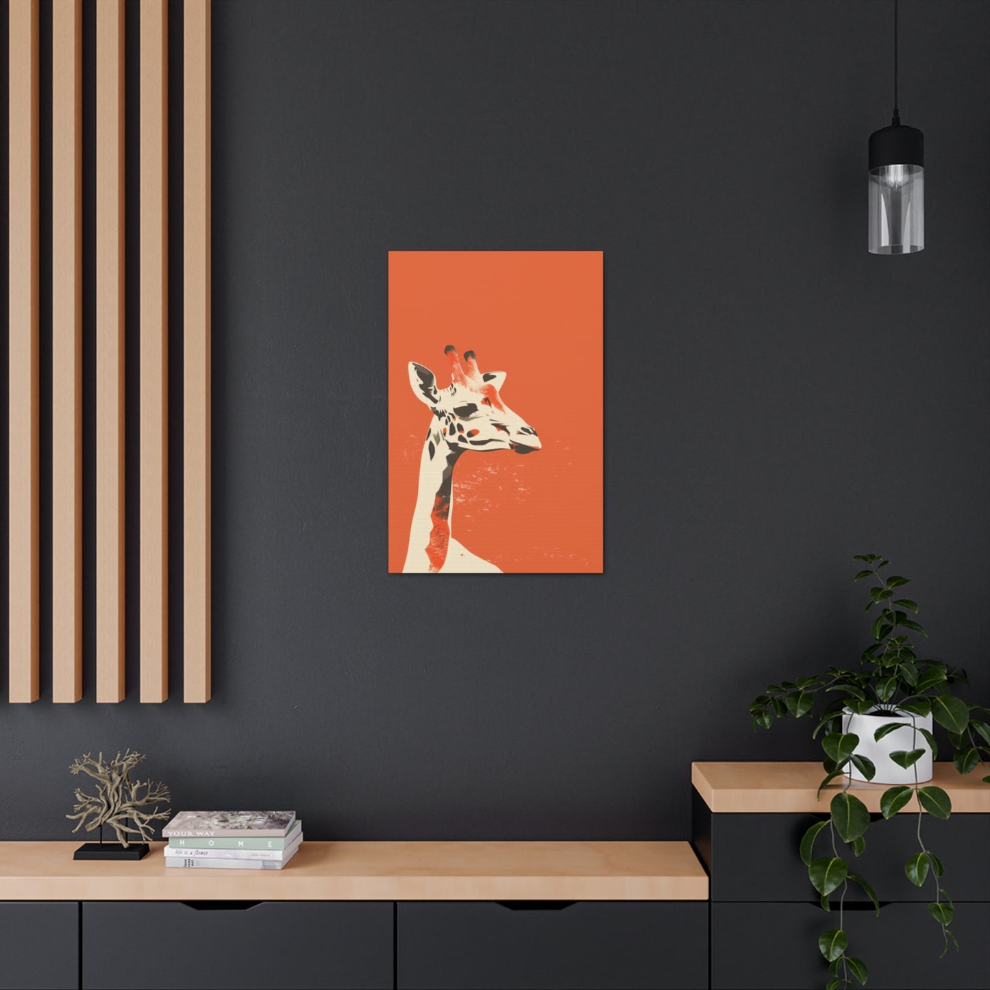 Giraffe Digital Illustration Canvas Gallery Wraps