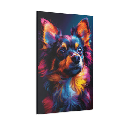 Papillon Dog - Abstract Illustration Canvas Gallery Wraps