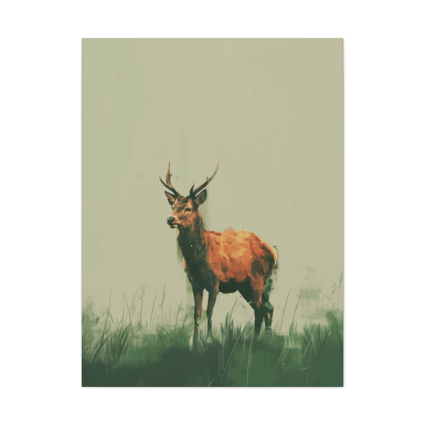 Reindeer Digital Illustration Canvas Gallery Wraps