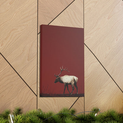 Moose with Antlers Digital Illustration Canvas Gallery Wraps