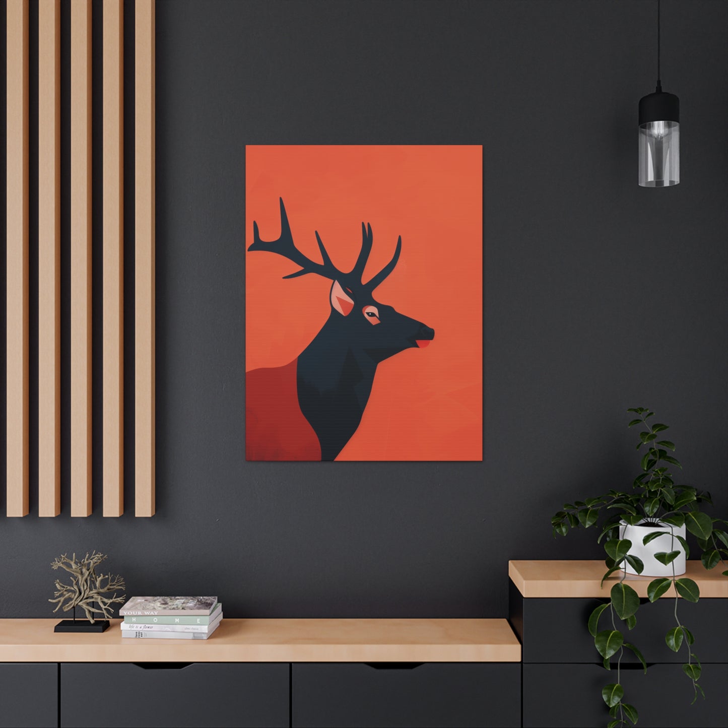 Reindeer with antlers Digital Illustration Canvas Gallery Wraps