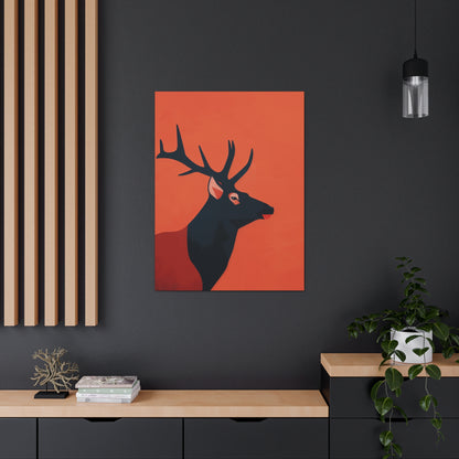 Reindeer with antlers Digital Illustration Canvas Gallery Wraps