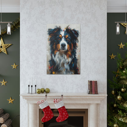 Border Collie Dog - Abstract Illustration Canvas Gallery Wraps