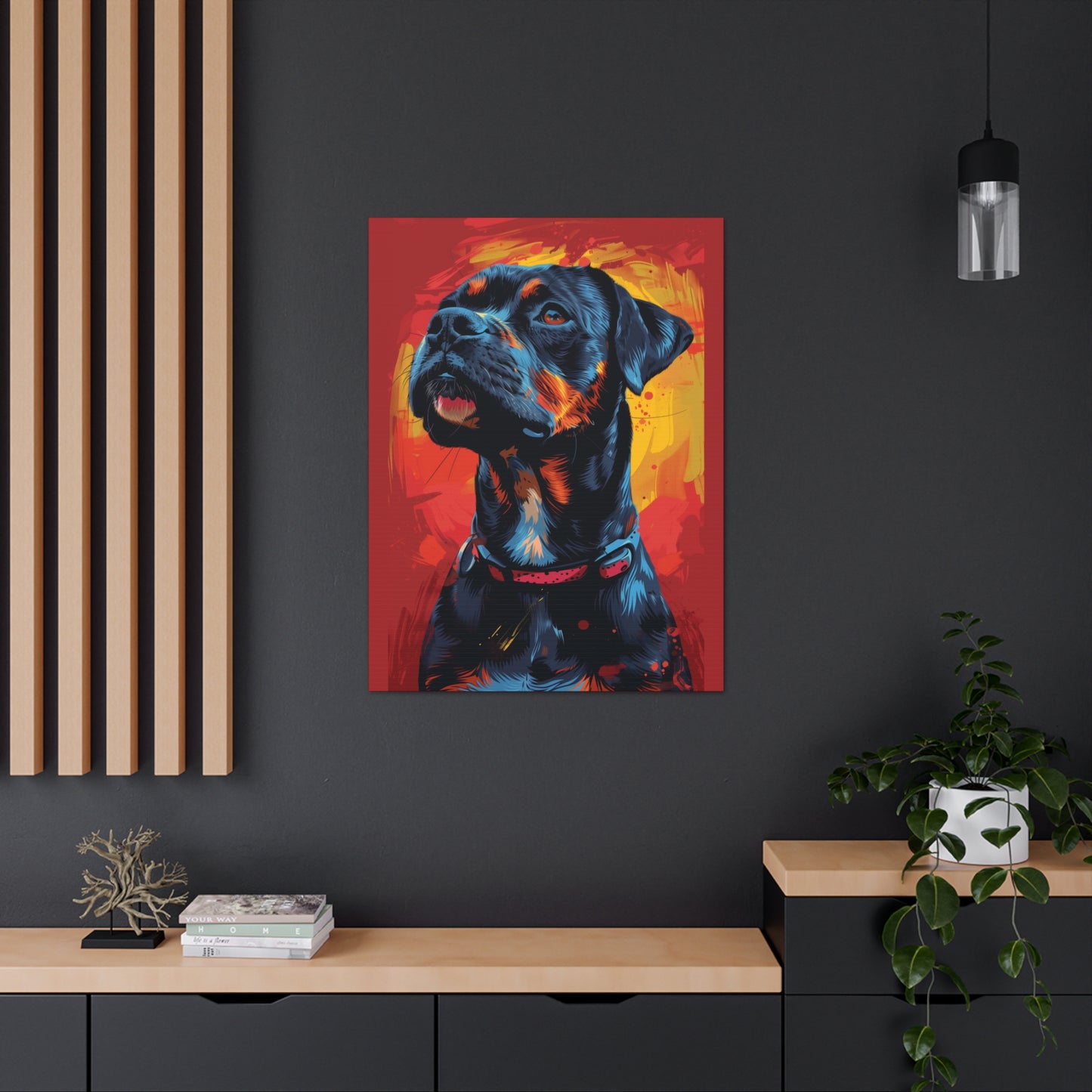 Rottweiler Dog - Abstract Illustration Canvas Gallery Wraps