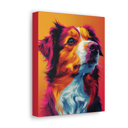 Border Collie Dog - Abstract Illustration Canvas Gallery Wraps