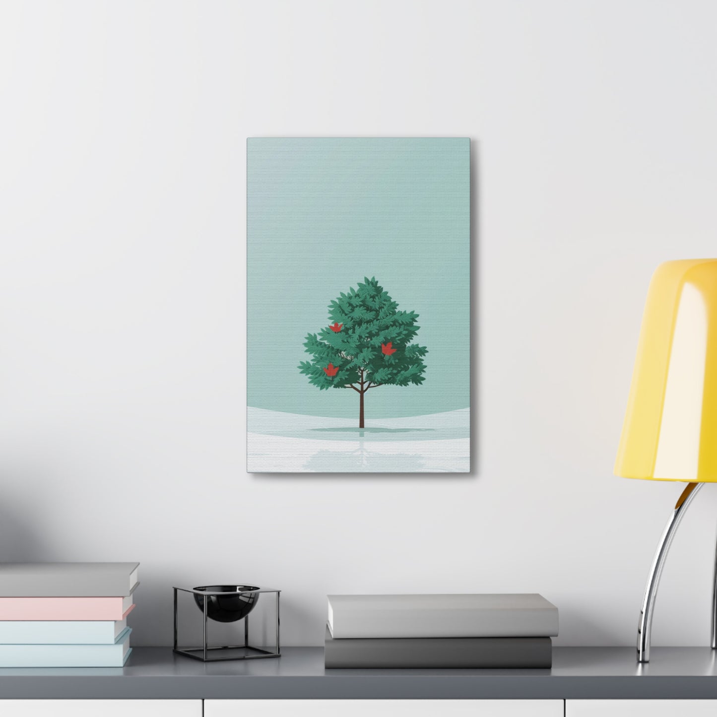 Maple Tree in Winter - Illustration Canvas Gallery Wraps