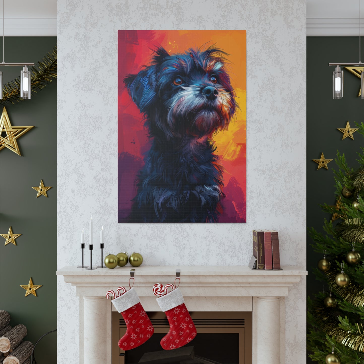 Rottweiler Dog - Abstract Illustration Canvas Gallery Wraps