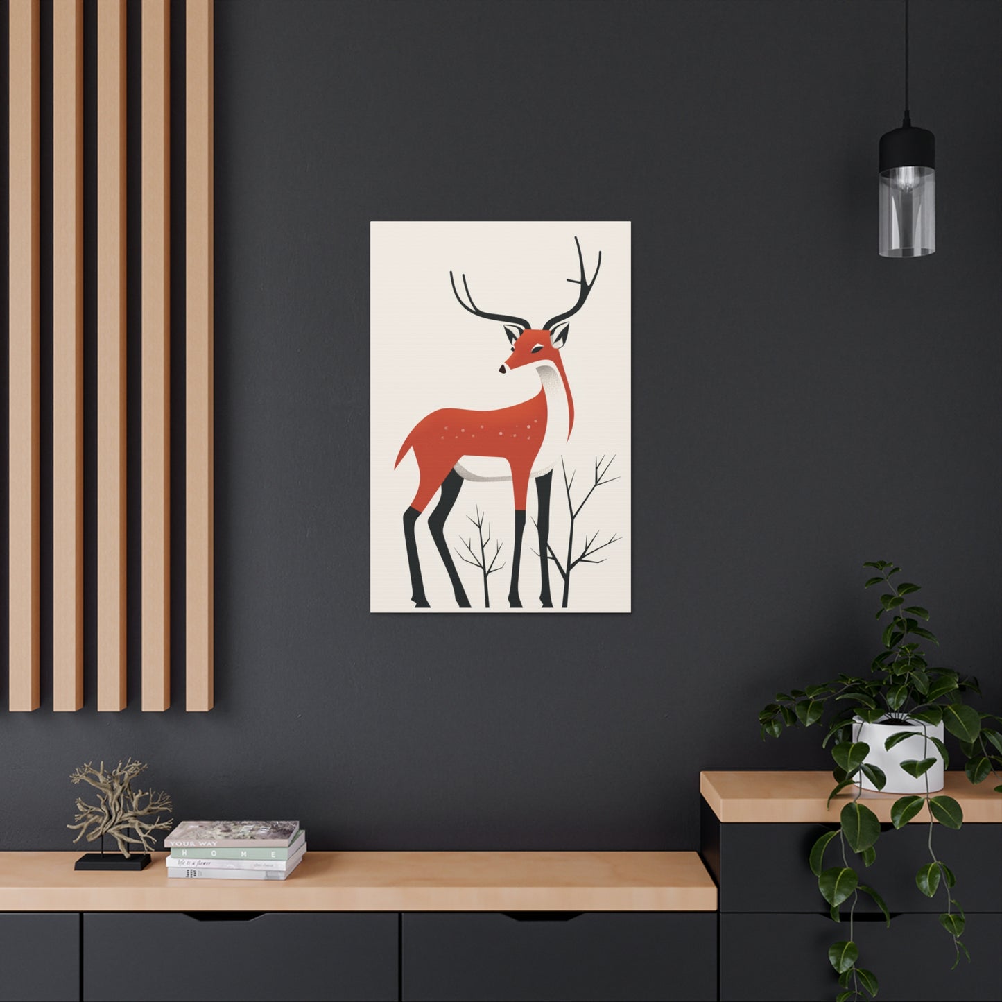 deer Digital Illustration Canvas Gallery Wraps