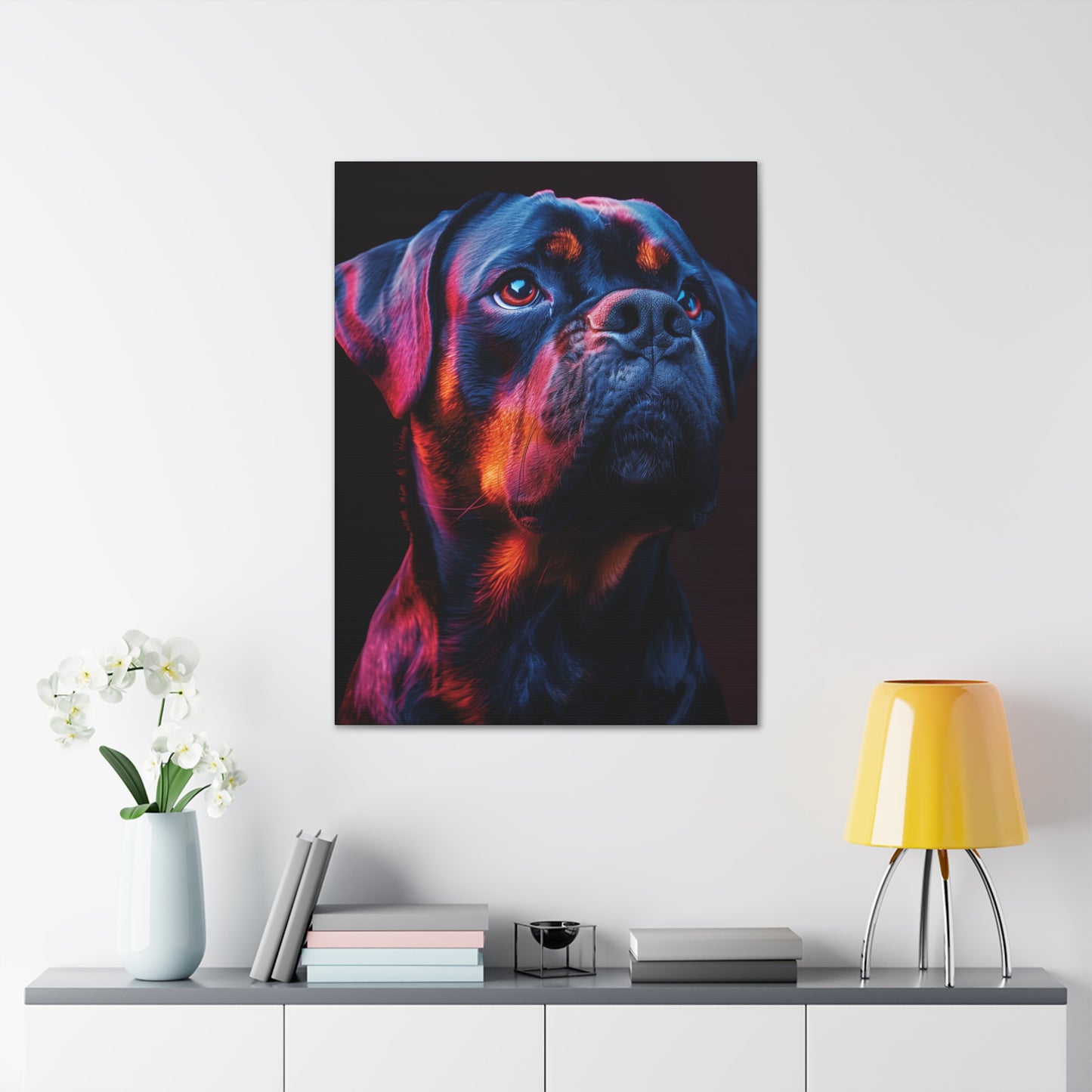 Rottweiler Dog - Abstract Illustration Canvas Gallery Wraps