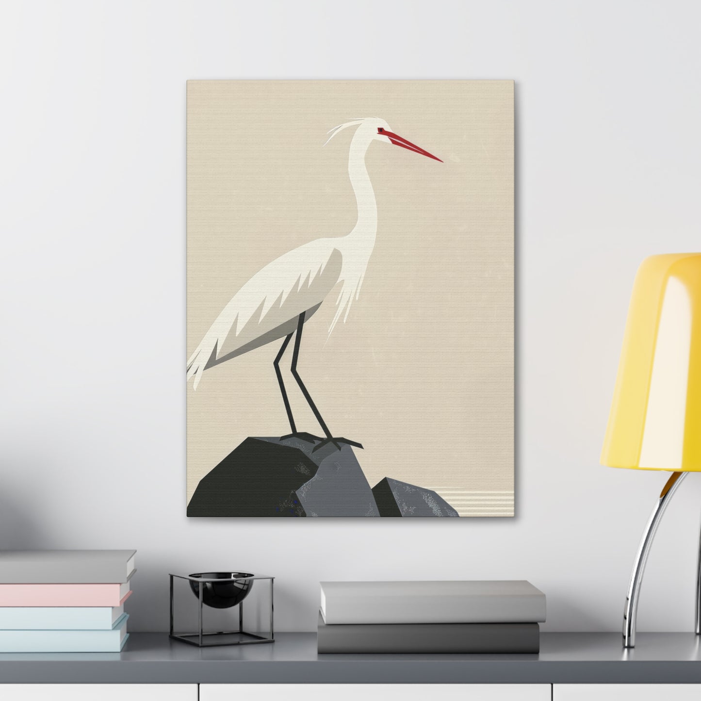 Stork Digital Illustration Canvas Gallery Wraps