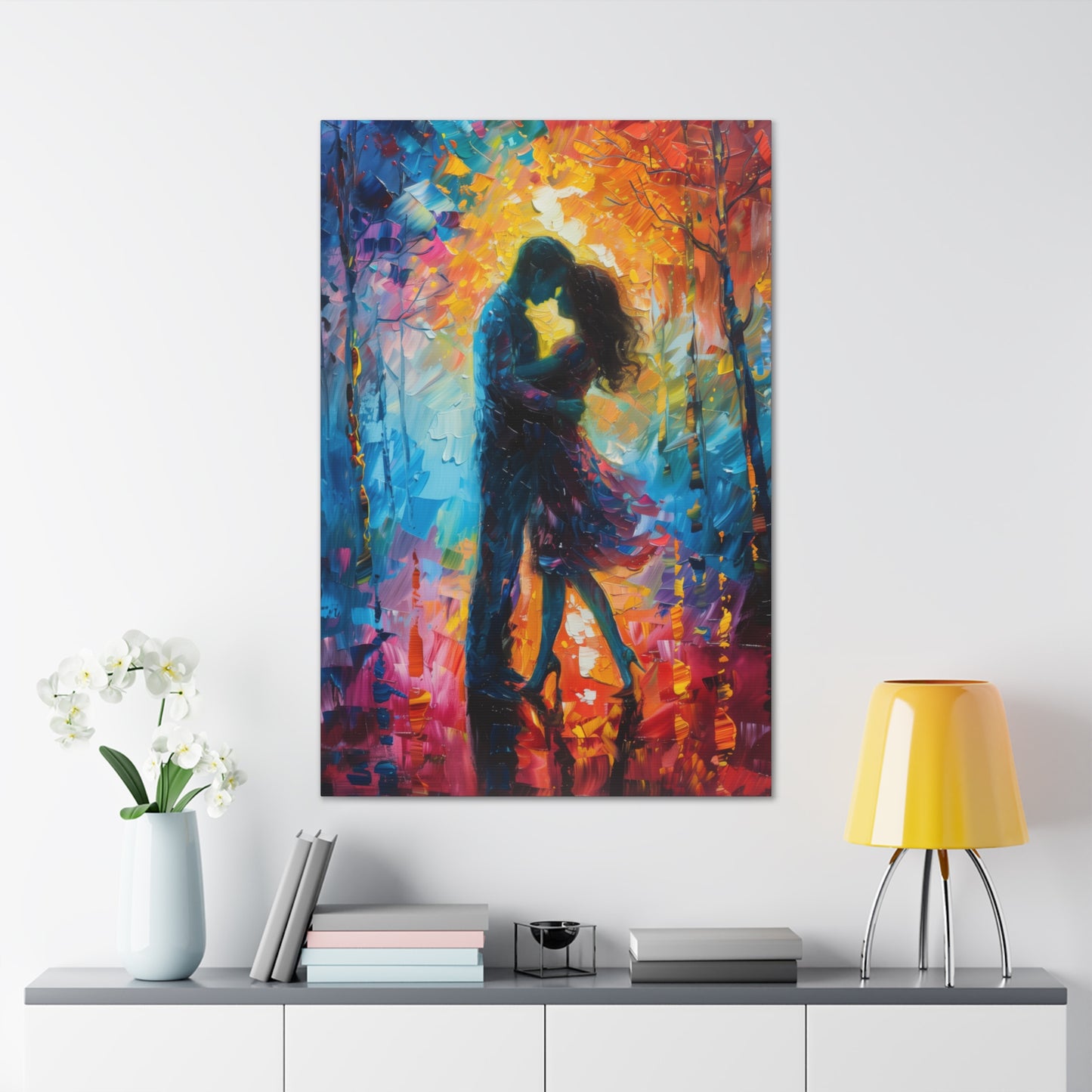 Couple - Leonid Afremov Style Digital Oil Painting Canvas Gallery Wraps