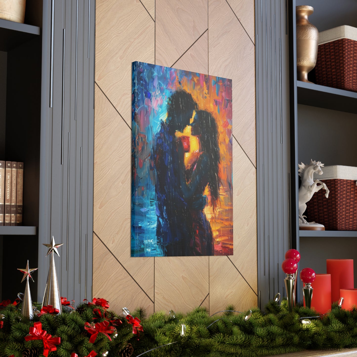 Couple - Leonid Afremov Style Digital Oil Painting Canvas Gallery Wraps