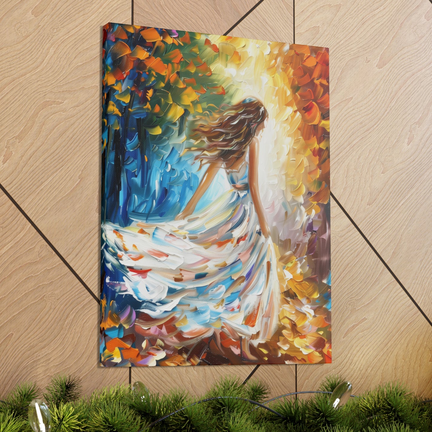 bride walking in street - Leonid Afremov Style Digital Print Canvas Gallery Wraps