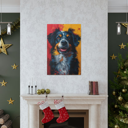 Border Collie Dog - Illustration Canvas Gallery Wraps