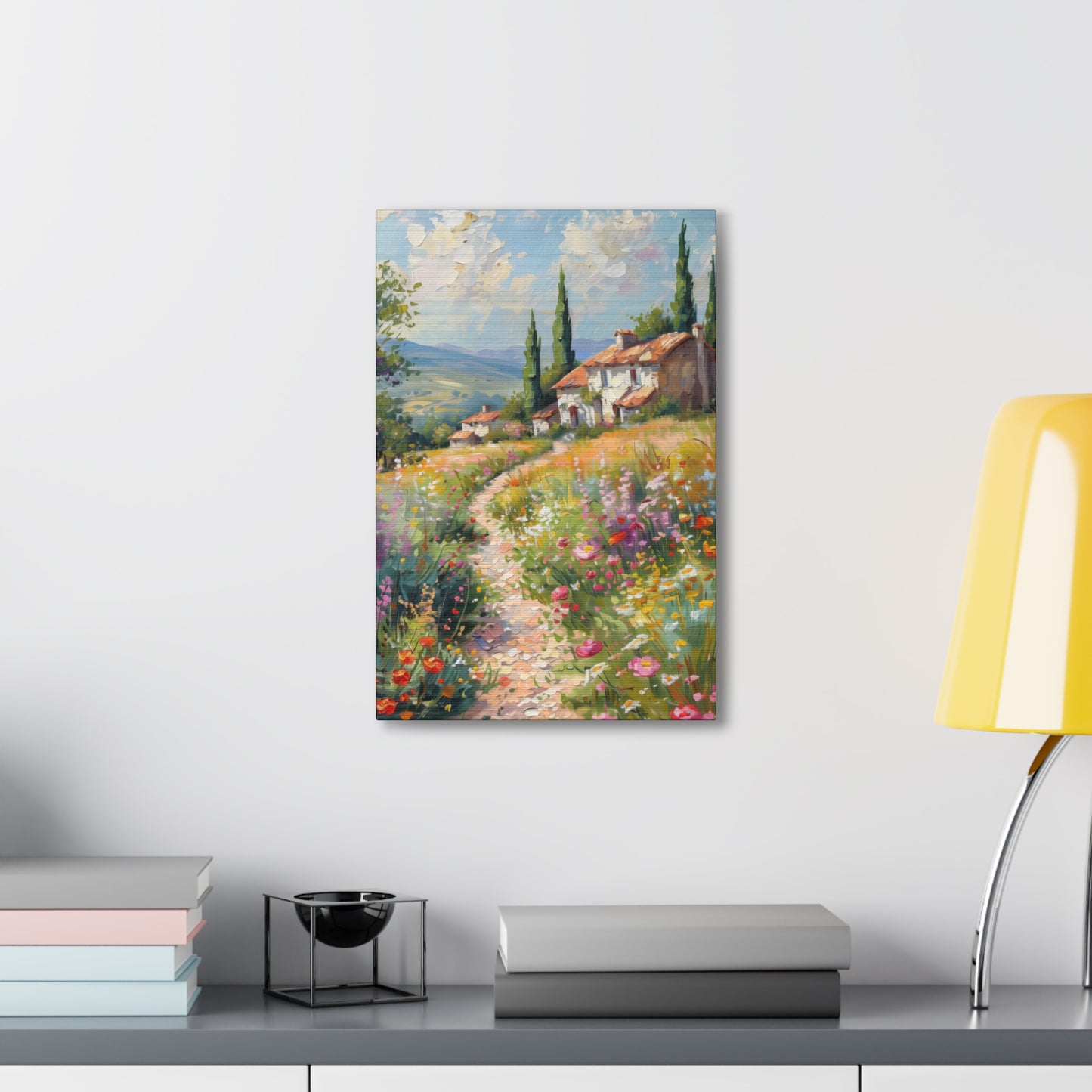 countryside house with garden in medieval times Digital Oil Painting Print Canvas Gallery Wraps