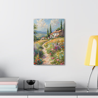 countryside house with garden in medieval times Digital Oil Painting Print Canvas Gallery Wraps