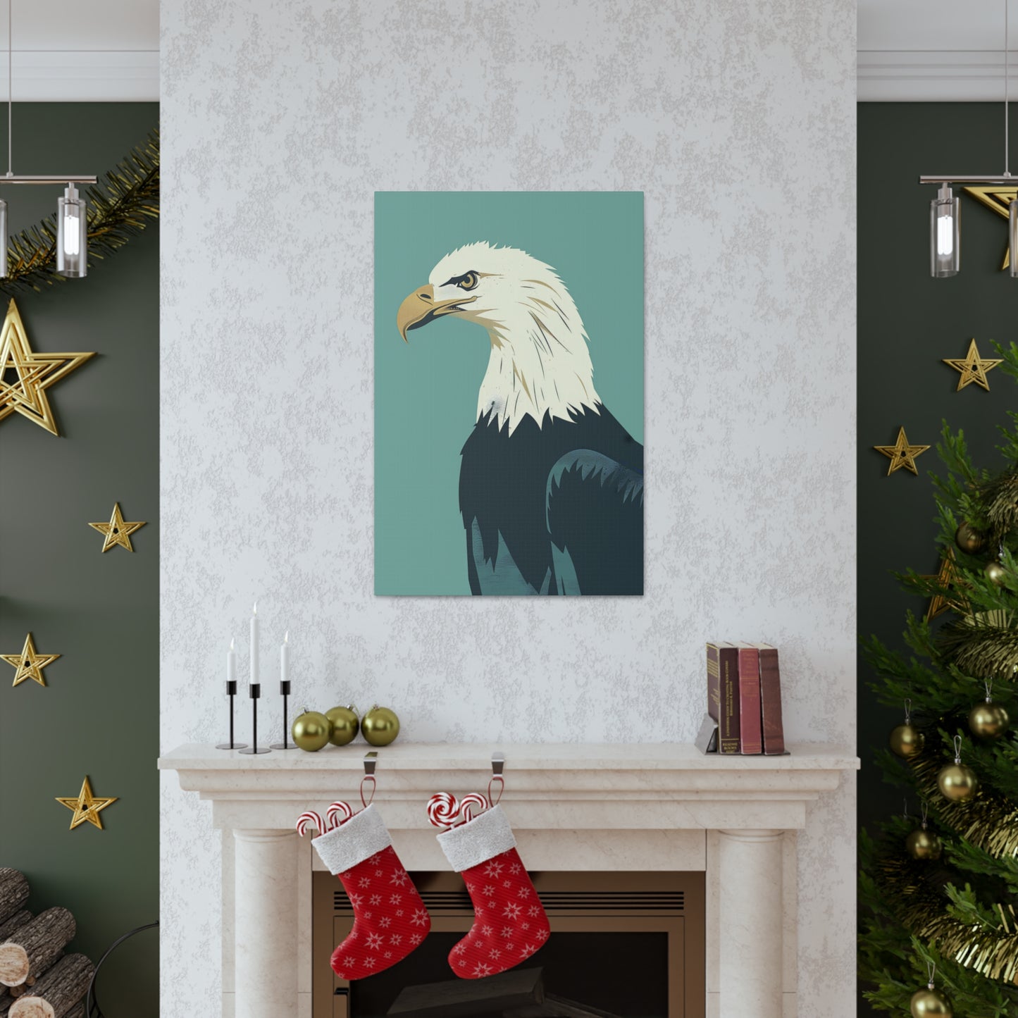 Bald Eagle Digital Illustration Canvas Gallery Wraps