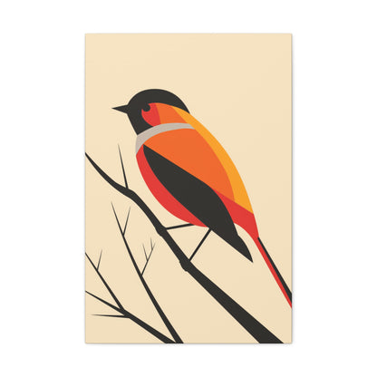 Bird siting on a tree branch Digital Illustration Canvas Gallery Wraps