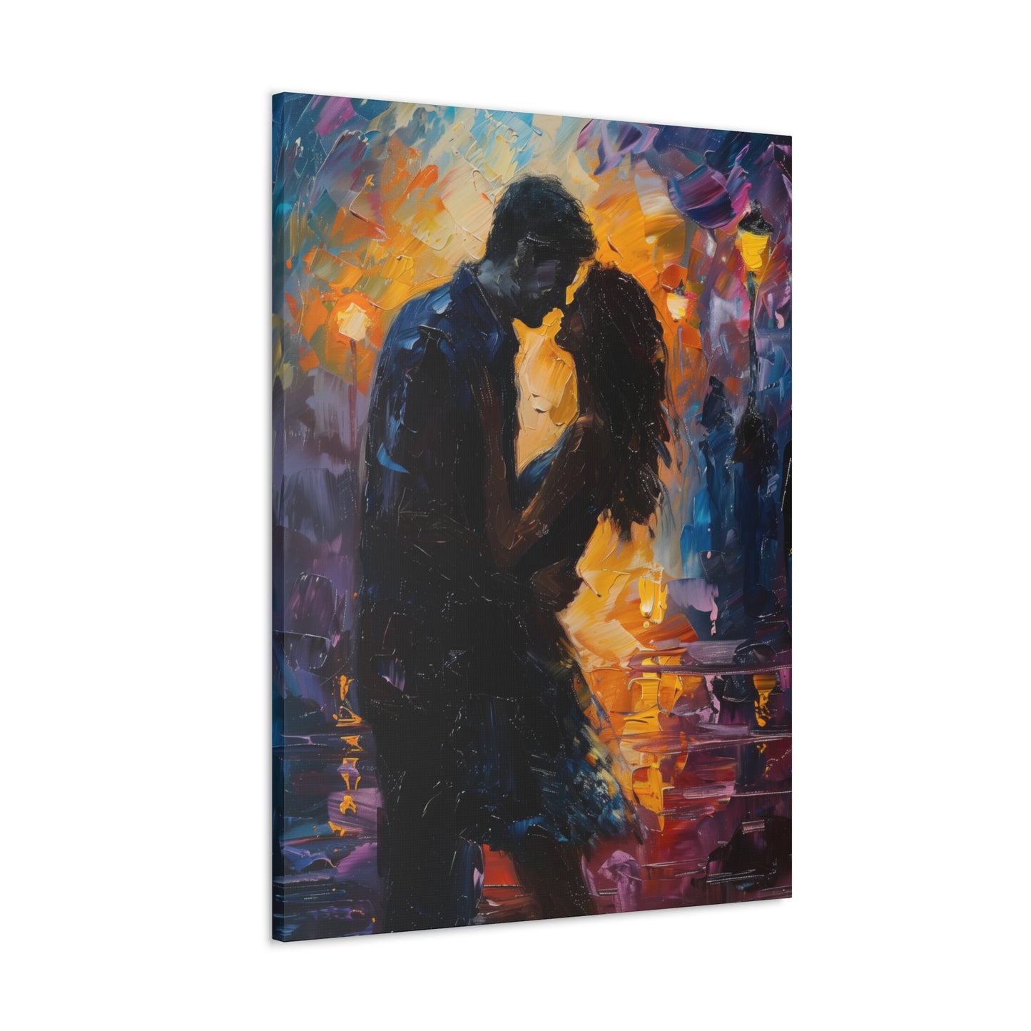 Couple - Leonid Afremov Style Digital Oil Painting Canvas Gallery Wraps