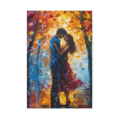 Couple - Leonid Afremov Style Digital Oil Painting Canvas Gallery Wraps