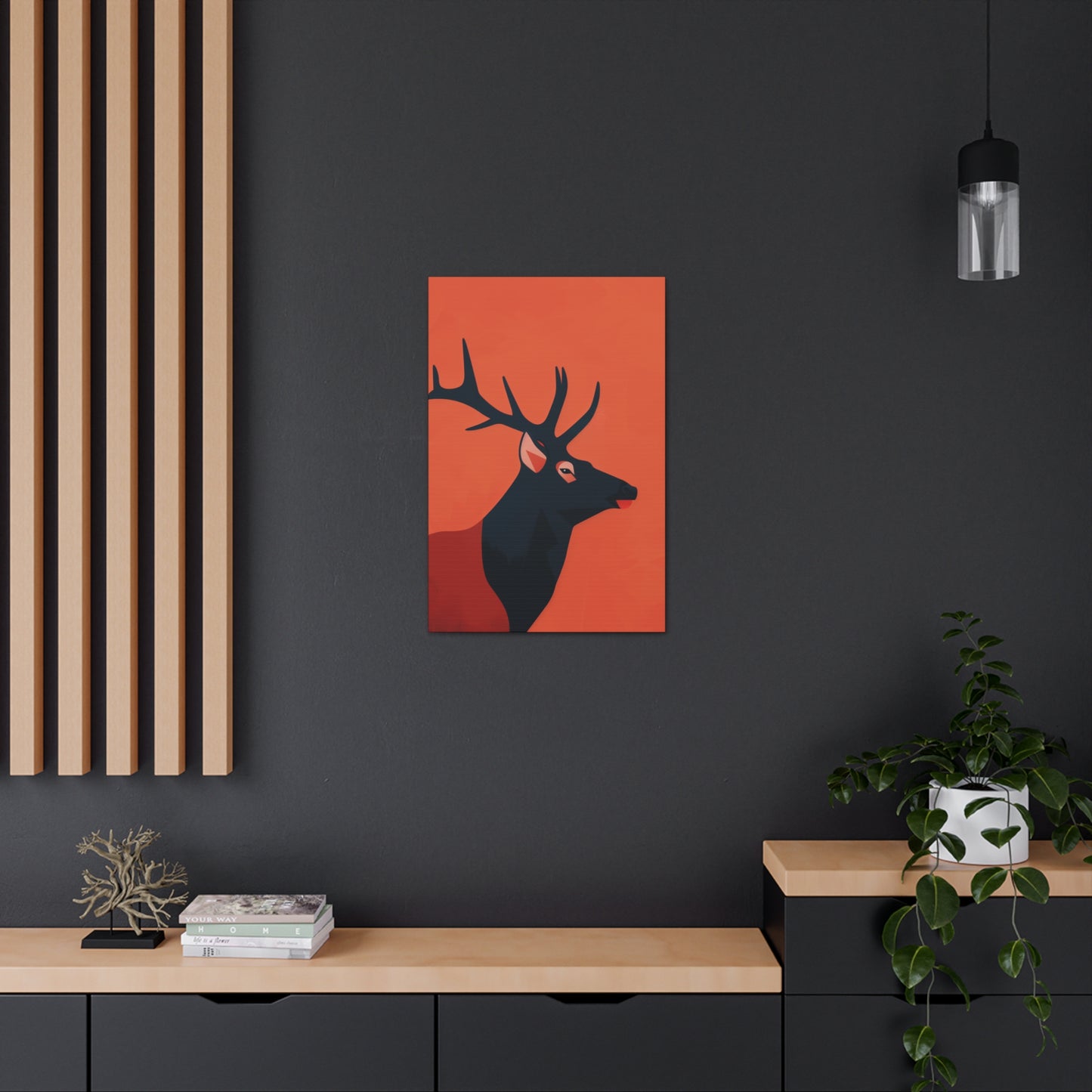 Reindeer with antlers Digital Illustration Canvas Gallery Wraps