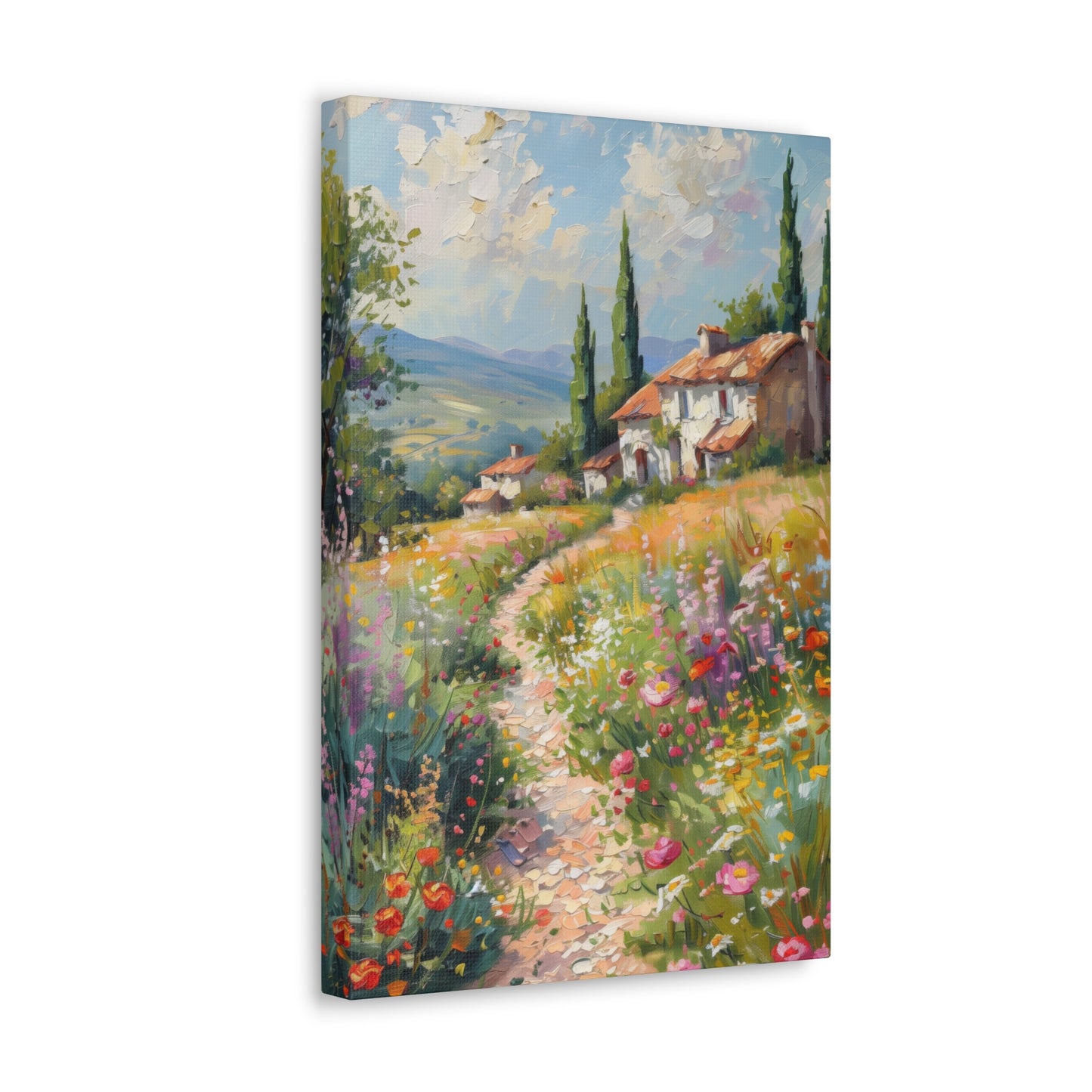 countryside house with garden in medieval times Digital Oil Painting Print Canvas Gallery Wraps