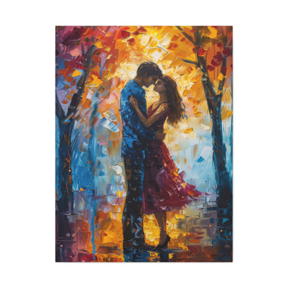 Couple - Leonid Afremov Style Digital Oil Painting Canvas Gallery Wraps