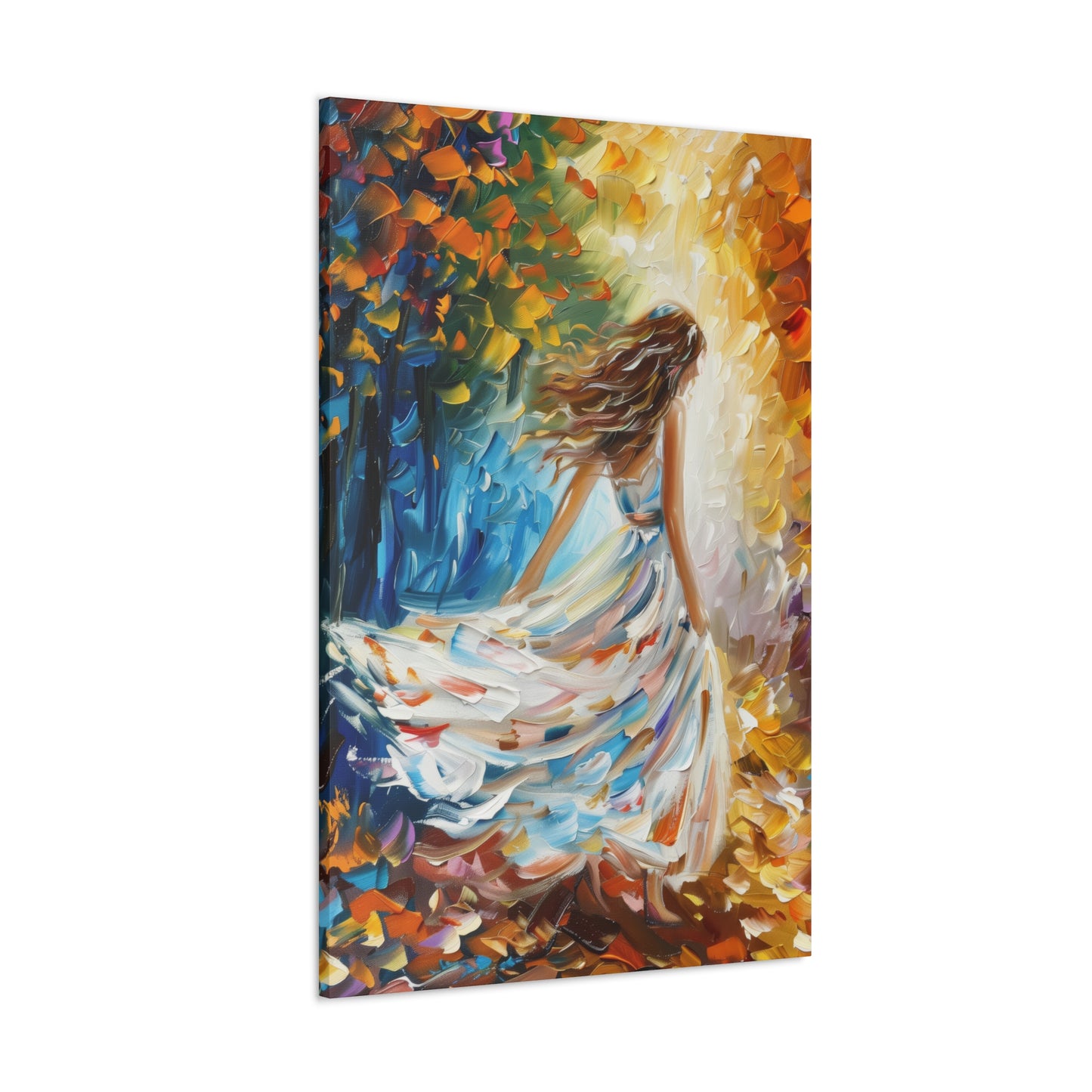 bride walking in street - Leonid Afremov Style Digital Print Canvas Gallery Wraps