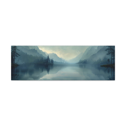 Deserted Scottish Lake - Morning Panorama Canvas Gallery Wraps