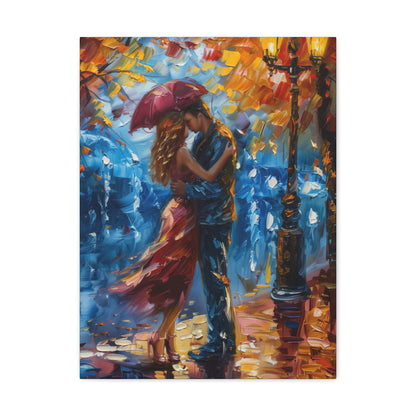 Couple - Leonid Afremov Style Digital Oil Painting Canvas Gallery Wraps