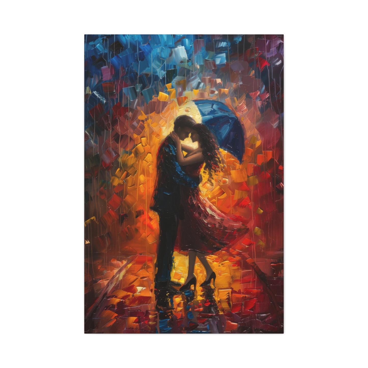 Couple - Leonid Afremov Style Digital Oil Painting Canvas Gallery Wraps