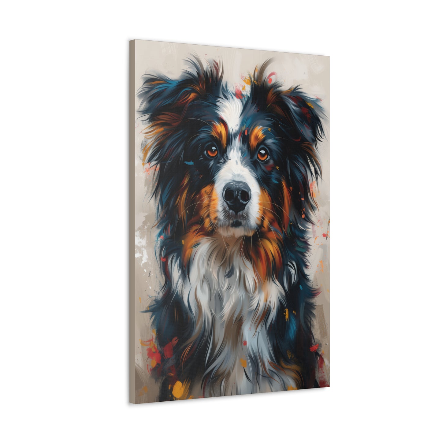 Border Collie Dog - Abstract Illustration Canvas Gallery Wraps