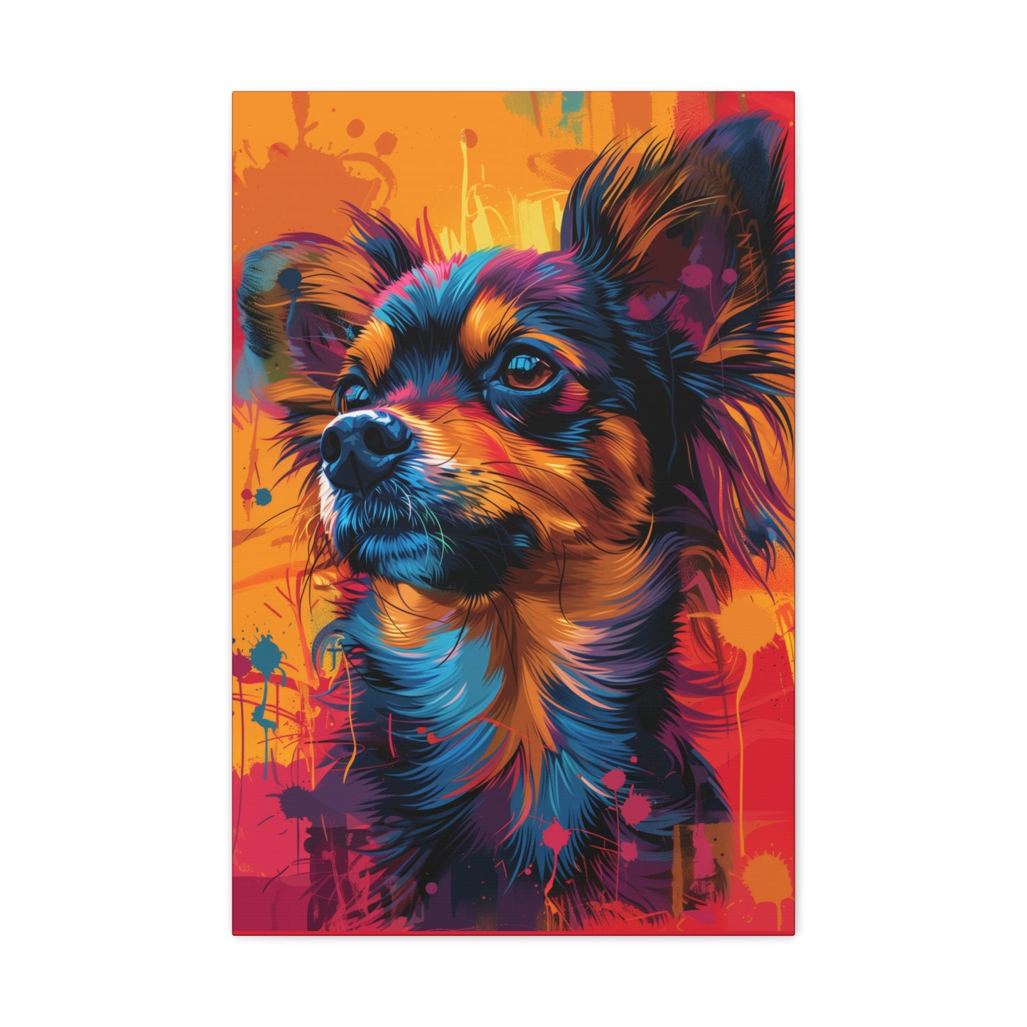 Chihuahua Dog - Abstract Illustration Canvas Gallery Wraps