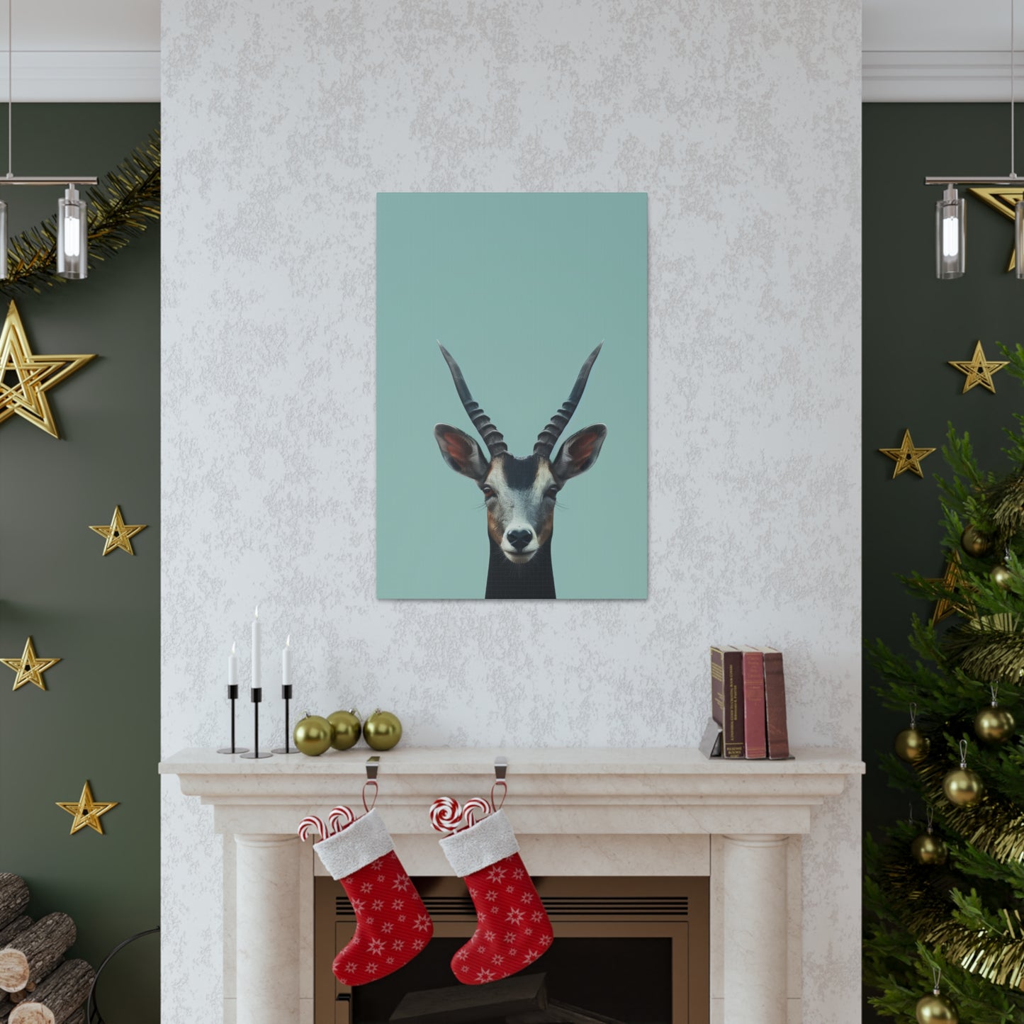 Antelope with Antlers Digital Illustration Canvas Gallery Wraps