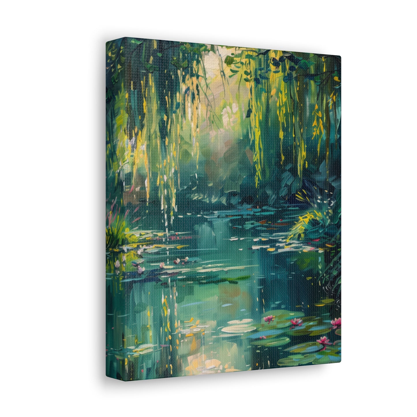 Pond in a Forest - Claude Monet Style Digital Print Canvas Gallery Wraps