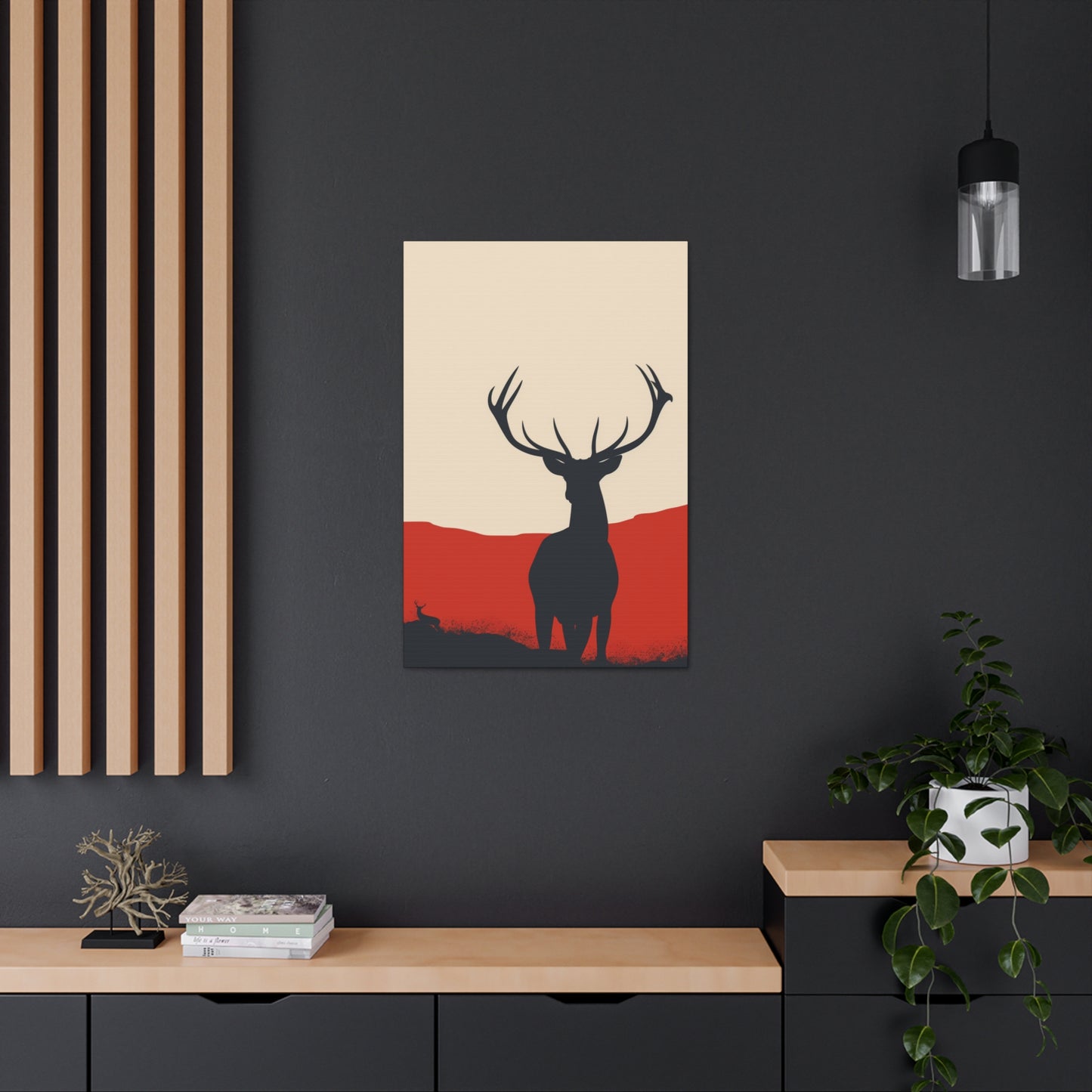 Reindeer with antlers  Digital Illustration Canvas Gallery Wraps