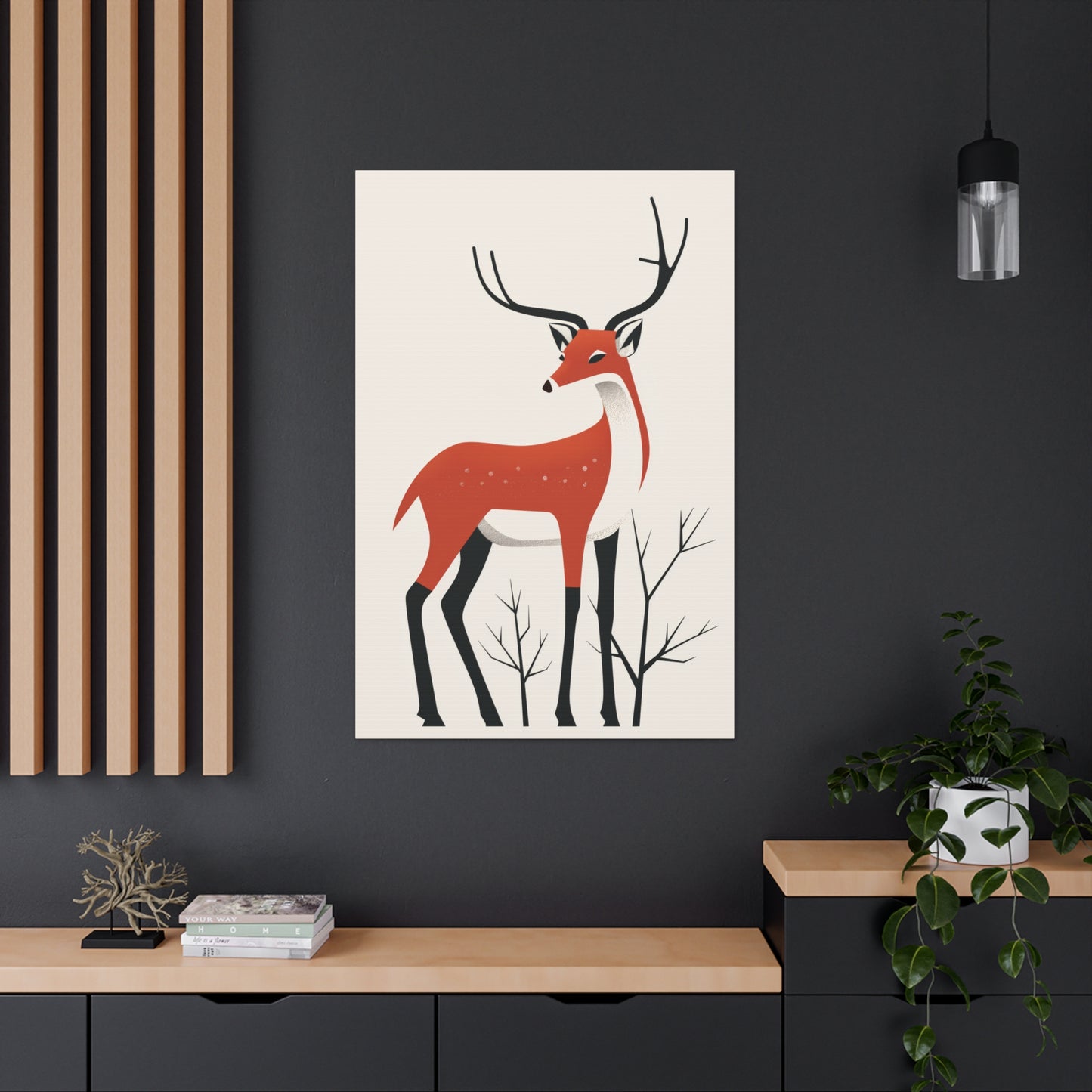 deer Digital Illustration Canvas Gallery Wraps