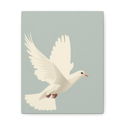 White Dove Digital Illustration Canvas Gallery Wraps