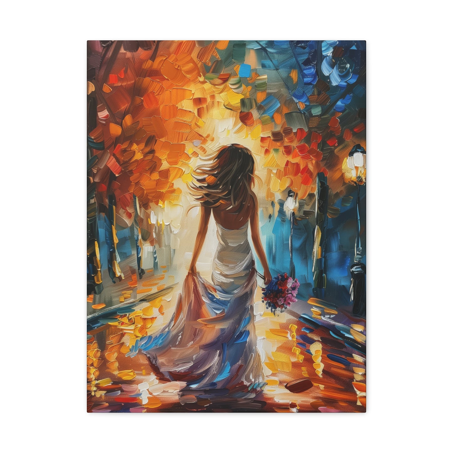 Bride in the Streets - Leonid Afremov Style Digital Print Canvas Gallery Wraps