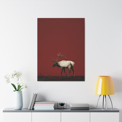 Moose with Antlers Digital Illustration Canvas Gallery Wraps