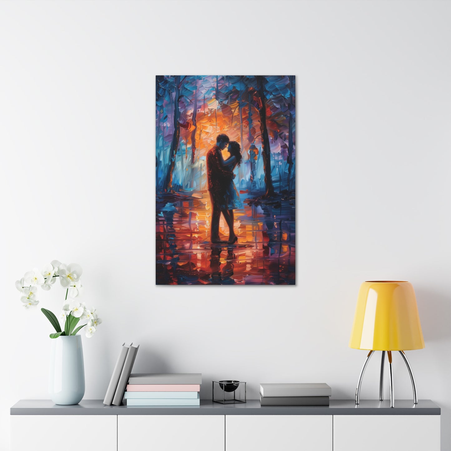 Couple - Leonid Afremov Style Digital Oil Painting Canvas Gallery Wraps