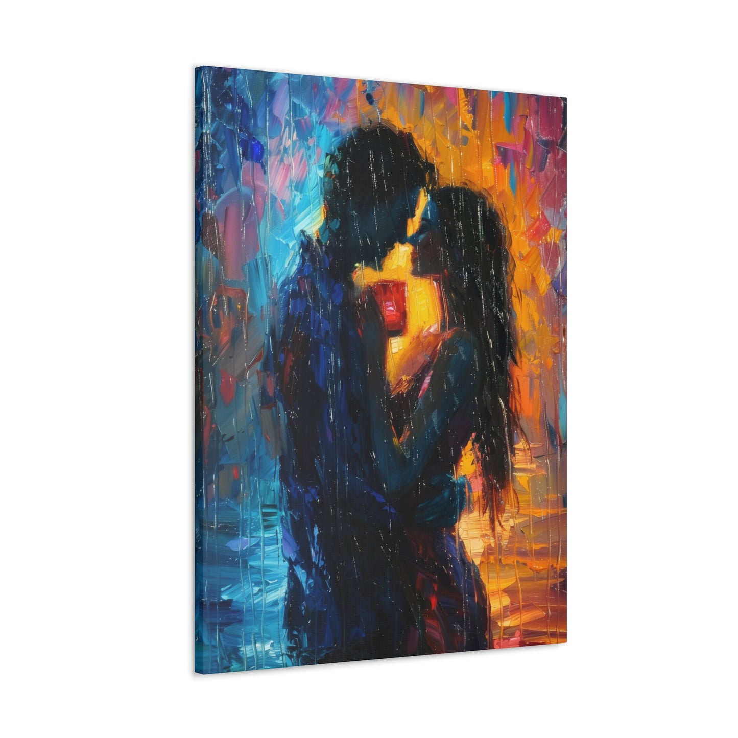 Couple - Leonid Afremov Style Digital Oil Painting Canvas Gallery Wraps