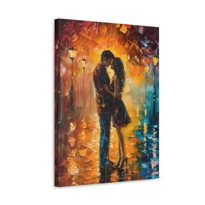 Couple - Leonid Afremov Style Digital Oil Painting Canvas Gallery Wraps