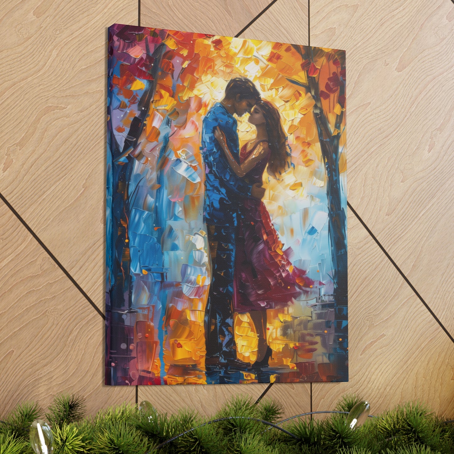 Couple - Leonid Afremov Style Digital Oil Painting Canvas Gallery Wraps