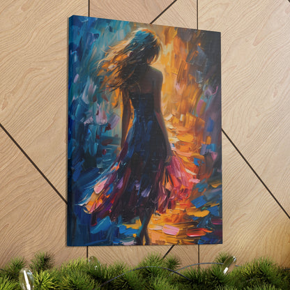 girl - Leonid Afremov Style Digital Print Canvas Gallery Wraps