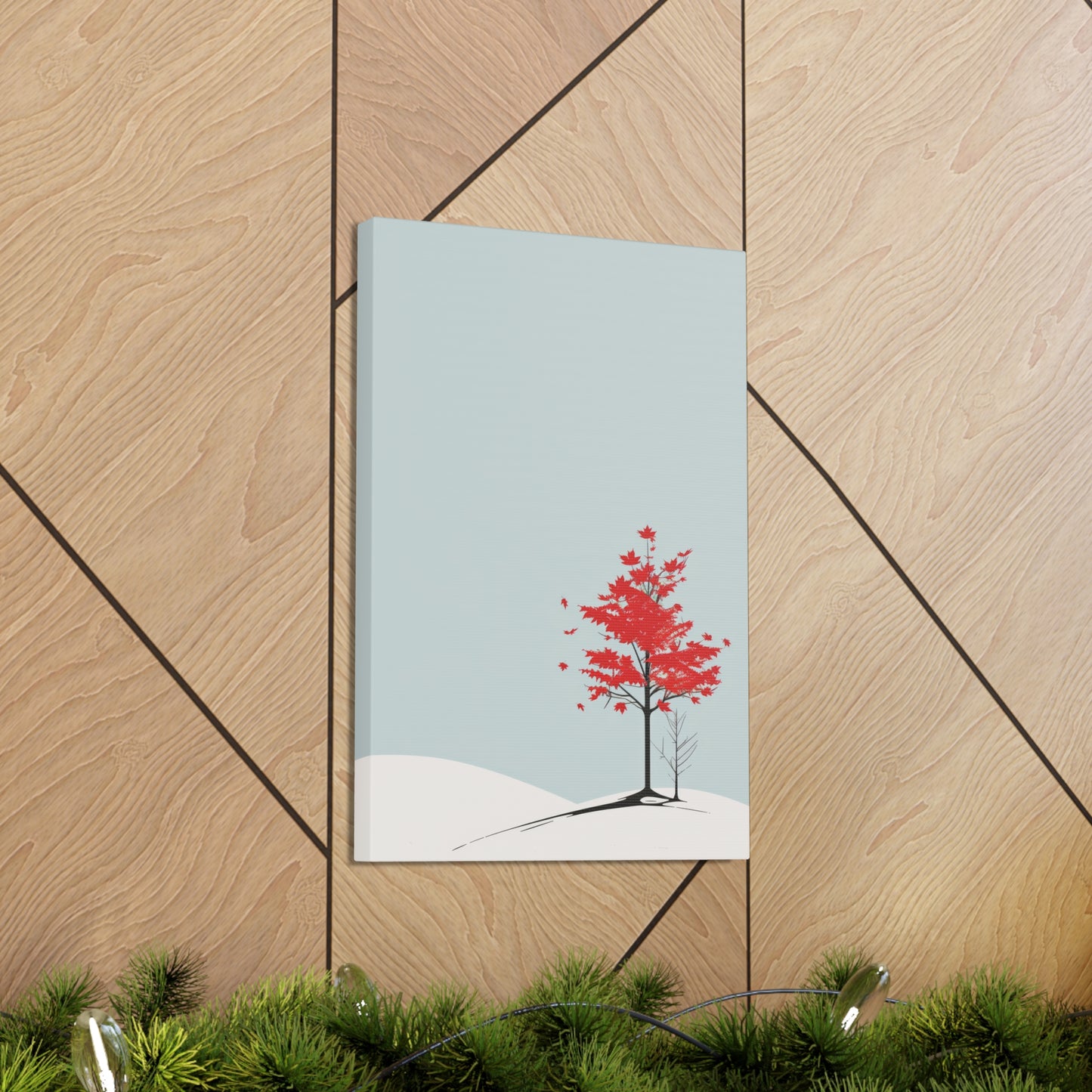 Maple Tree in Winter - Illustration Canvas Gallery Wraps