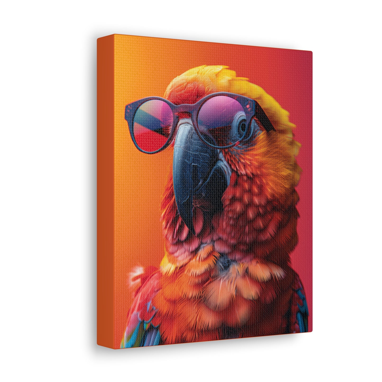 Parrot Wearing Sunglasses - Illustration Canvas Gallery Wraps